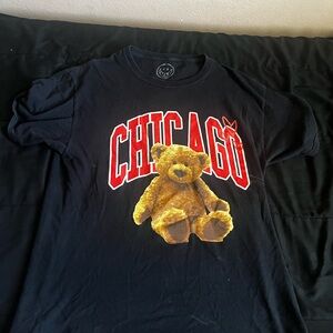 Black Chicago Teddy Bear Kids T-Shirt